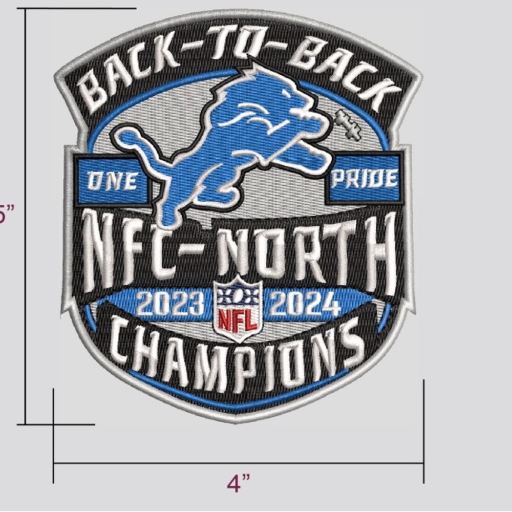 Detroit Lions NFC North Champions 23-24 back to back Patch